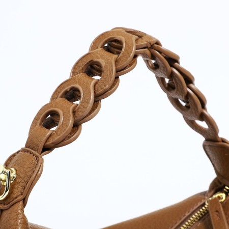 Baget bag with zipper, brown color-3