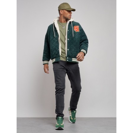 Male bomber, size 52, dark green color-10