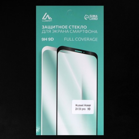 Protective glass 9D Luazon for Honor 20/20 Pro, full glue, 0.33 mm, 9n, black-3