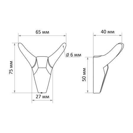 Furniture hook Cappio Horn, two -rod, black-7