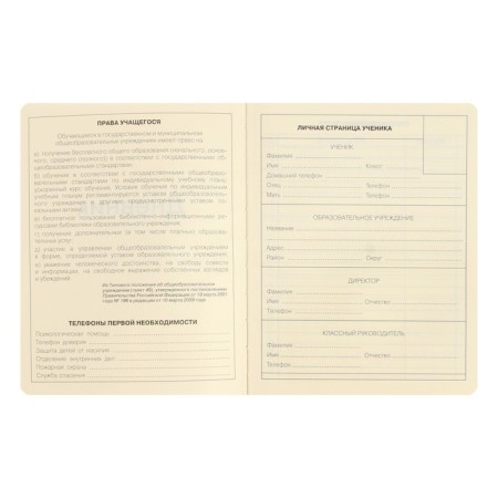 Diary Artificial leather 1-11 grade, 48 sheets, cage, hard cover, Schoolmix. Panda, rounded angles, block 70g/m²-2