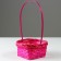 A set of wicker baskets, D19x9/32 cm, d22x9.5/34 cm, d25x10/36 cm, 3pcs, pink, bamboo