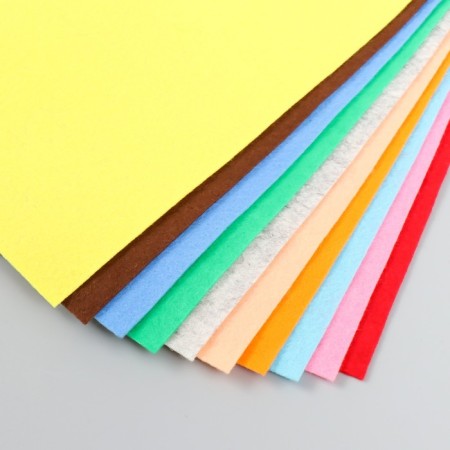 A set of decorative felt "needlework" 21x29.7 cm, 10 sheets, 180 gr, 1 mm, assorted No. 1-2