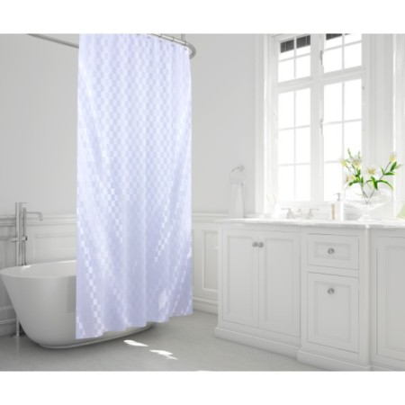 Curtain for the bathroom Quadretto, 240 x 200 cm, white color