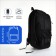 Youth backpack from textiles on lightning, 4 pockets, black/blue color