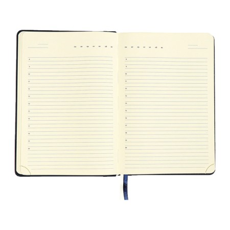 The diary is low, A5, 136 sheets, leatherette, Devente. Seattle, a solid cover with foam rubber, thermoting, perforation, liesse, block 70%, blue-9