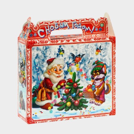 New Year. The gift box New Year's suitcase Small "Adventures begin" 17.3 x 6.5 x 15 cm.-1