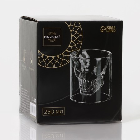 A glass with double walls Magistro "Skull", 250 ml, 9 × 10 cm-4