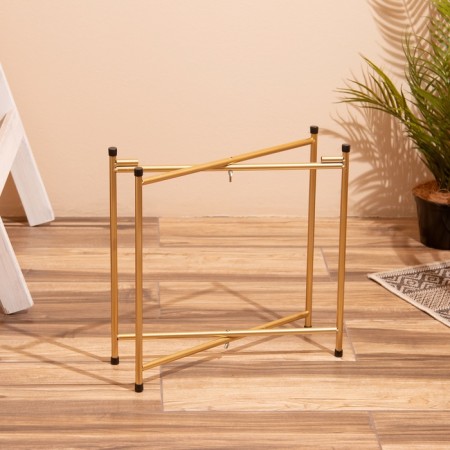 Wicker table, 40x40x41 cm, col. gold-6