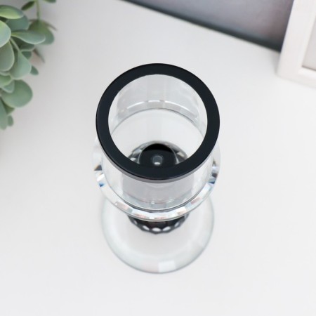 Glass of glass per 1 candle "Crystal ball" Black inserts 18.3x7x7 cm-2