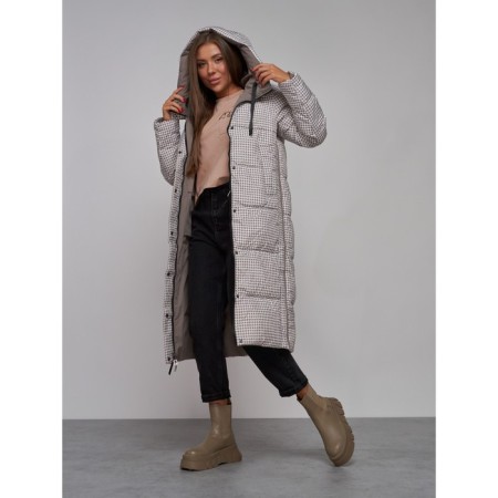 Coat insulated two -sided female, size 48, brown color-24