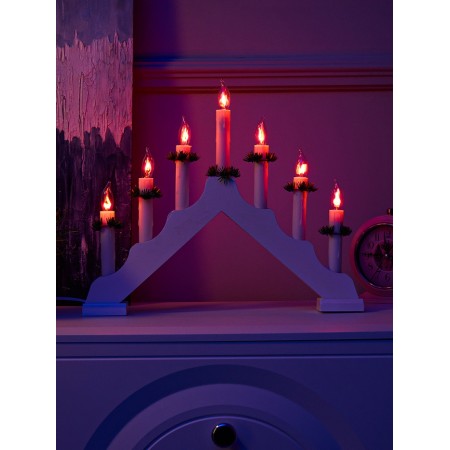 LED figure "Christmas hill" 39.5 × 33 × 5 cm, wood, 220 V, flame effect-5