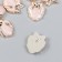 Decor for creativity plastic "Heart tied with a bow" pink, gold 0.7x2x2.4 cm