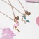 Kuulons Demetrons “Chosenka” Flamingo and Unicorn, 2 chains, colored in gold