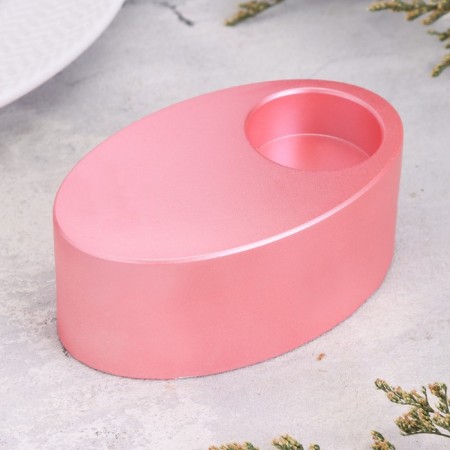 Cloth "narrow oval. Marble" from gypsum, 11.5x7x4cm, pink-1