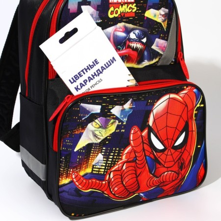 School backpack with an ergonomic back, 37x26x15 cm, Spider-Man-6