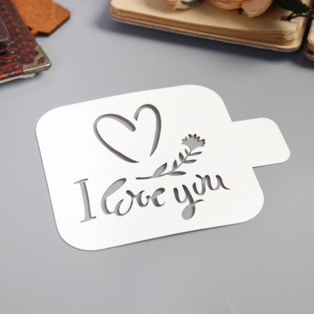 Plastic stencil "Love You" 9x9 cm-1
