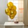 Set of candle in a cake + 5 balls, number 3, gold