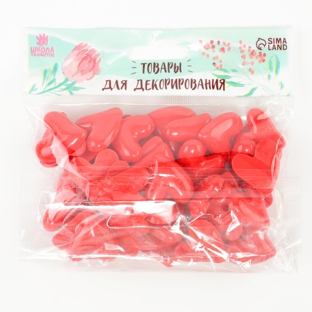 Caboshon "heart", set of 50 pcs., Size 1 pc. - 2.6 × 2.6 × 0.3 cm, red color-4