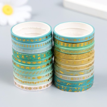 Adhesive tape Paper "Seasons" set of 20 pcs width. 0.5 cm dl. 2 m 4x10 cm