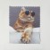 TAO9 “Cat with glasses” 15 × 18 cm, beige color
