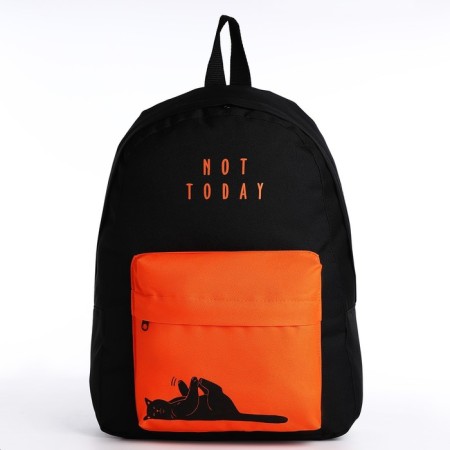 School youth backpack, lightning department, external pocket, black/orange color-6