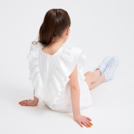 Платье для девочки MINAKU: Cotton Collection цвет белый, рост 146-4