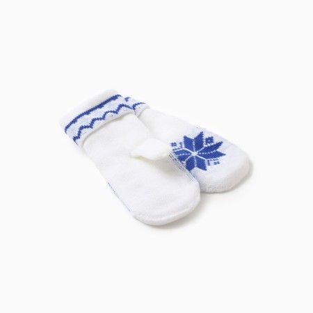 Double female mittens, white color, river 18-1