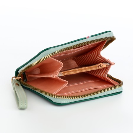 Women's wallet with lightning, green color-4