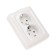 Double socket Kranz ceramics, with grounding, hidden installation, 16a, white KR-78-0220