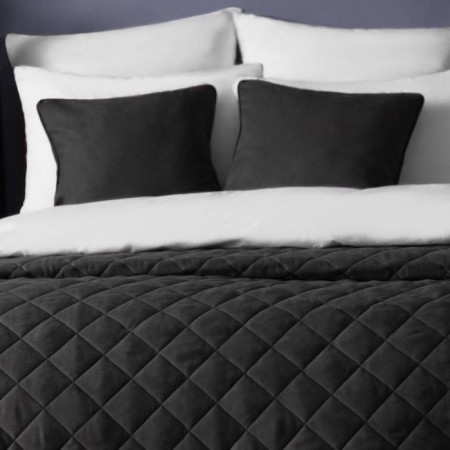 Cover with pillowcases "Kim", size 160x220 cm, black color-2