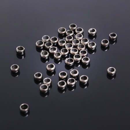 Crimp (clamping bead) SM-355, (set of 50 pcs.) 3 mm, color silver color
