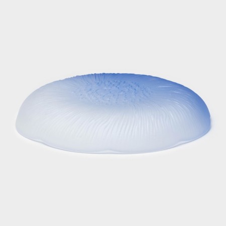Black dining plate "Lotus", d = 19.5 cm, blue color-2