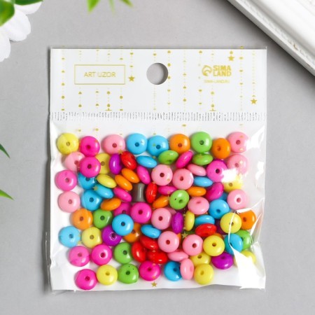 Beads for creativity plastic "Bright circles" set of 100 pcs 0.4x0.8x0.8 cm-4