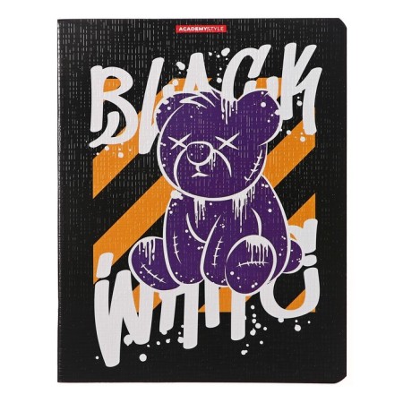 Notebook of 48 sheets in the cage "Bears", cover shaking cardboard, VD-smelships, text, block 60 g/m2, mix-4