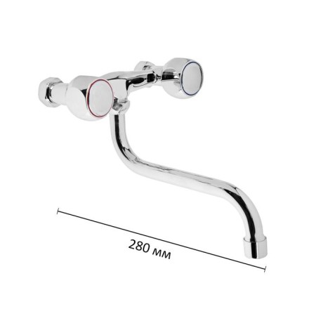 Comer for the kitchen "Everest" B46-336, two-wound, with round pour, chrome