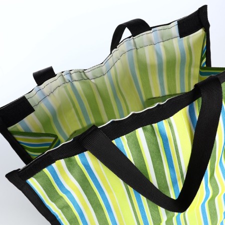 Folding bag on Velcro, 2 wheels, green color-5
