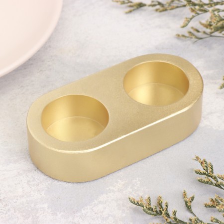 Gypsum Climber from gypsum for two candles oval, 12x6x3cm, gold-1