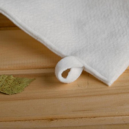 Mitten for a bath felt white-2