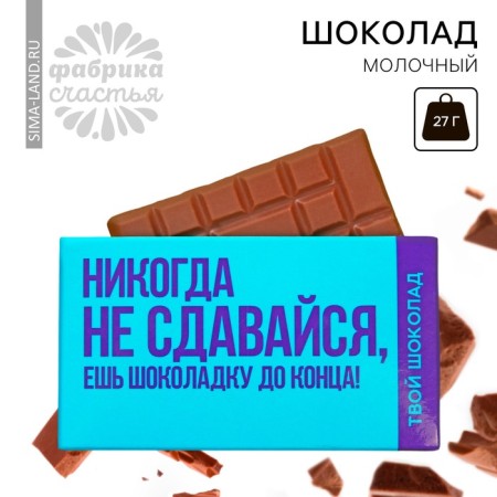 Milk chocolate "Do not give up", 27 g.