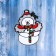 Stick on glass "Snowman in a hat" 12.5x15.5 cm