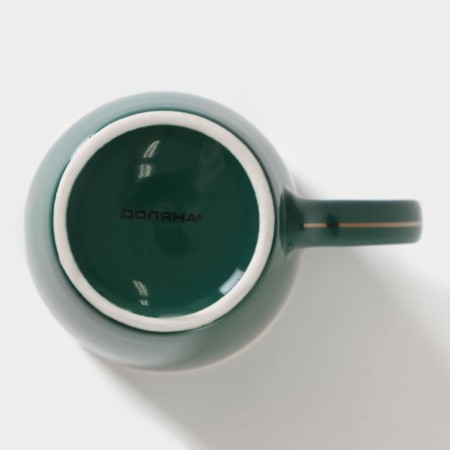 Mug Porcelain Dolyana "Emerald. Line ", 350 ml, green color-3