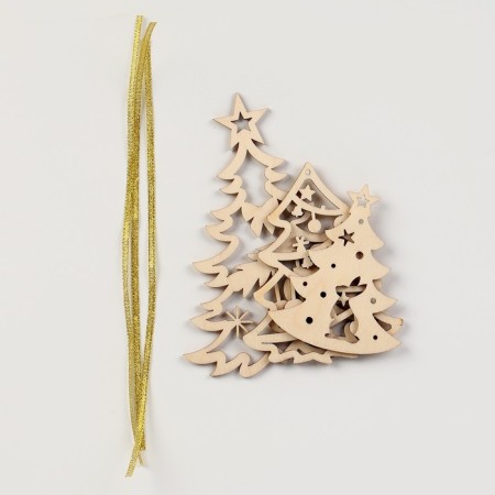 New Year's blanks for creativity "New Year! Christmas trees with a suspension ", 3 pcs-1