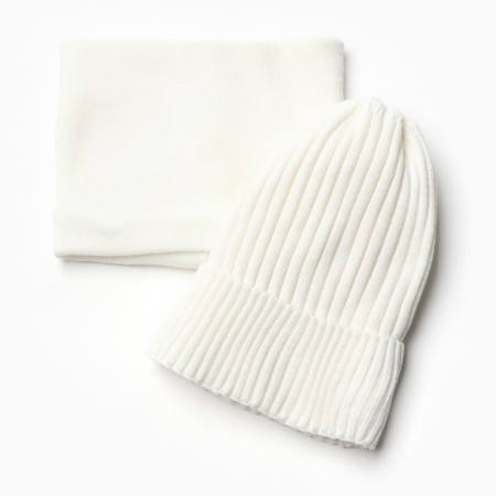 Kit for children (hat, snood), milk color, size 48-52