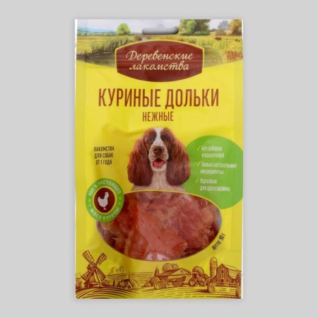 Chicken slices "rustic goodies" for dogs, tender, 90 g