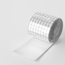 Mirror mosaic adhesive, 0.5 × 0.5 cm, 8 rows 4 cm × 1 m, silver glass