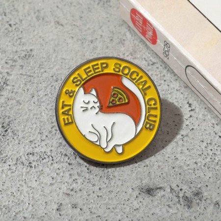 Icon "cat" Club of interests, colored in gray metal