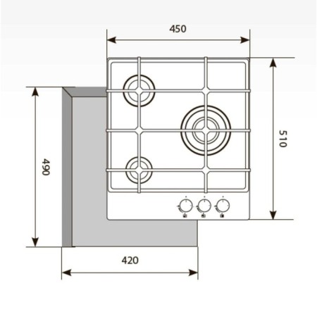 Job Lex GVG 431 BL, gas, 3 burners, black glass-3