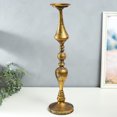 Summary Metal for 1 candle "Giuseppe" aged bronze 15x15x63 cm