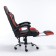 Playing armchair Brabix Dexter GM-135, footboard, two pillows, eco-leather, black/red